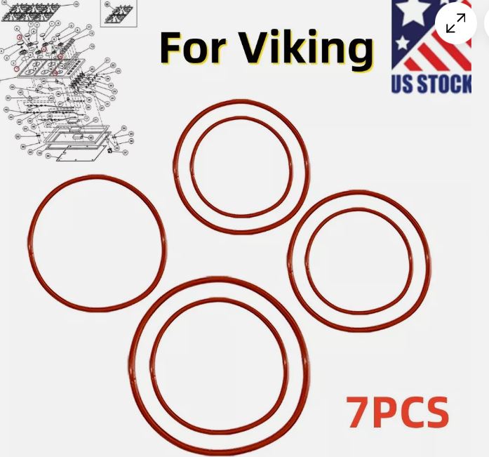 7PCS O-rings For Viking Cooktops Burner Base Ring Kit.JPG