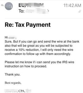 诈骗集团盗用会计师电邮帐号，假冒其名义向客户发送虚假缴税通知，诱导民众转帐.jpg